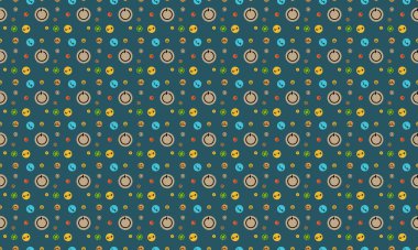 Farklı aksesuarlara sahip renkli arkaplan