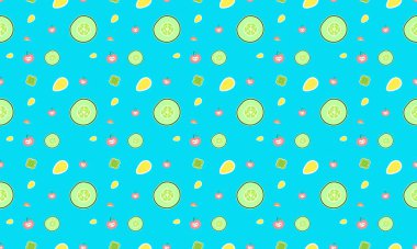 Farklı aksesuarlara sahip renkli arkaplan