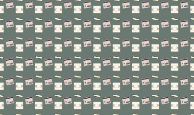 Farklı aksesuarlara sahip renkli arkaplan