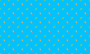 Farklı aksesuarlara sahip renkli arkaplan