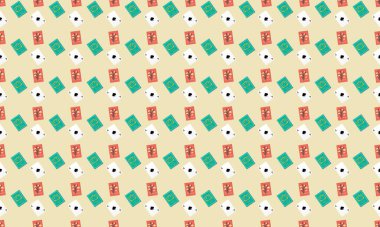 Farklı aksesuarlara sahip renkli arkaplan