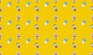 Farklı aksesuarlara sahip renkli arkaplan