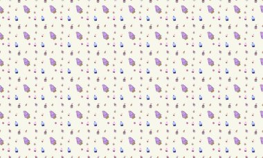 Farklı aksesuarlara sahip renkli arkaplan