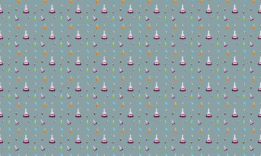 Farklı aksesuarlara sahip renkli arkaplan