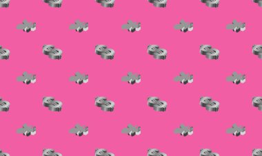 Farklı aksesuarlara sahip renkli arkaplan