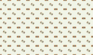 Farklı aksesuarlara sahip renkli arkaplan