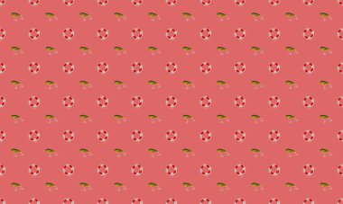 Farklı aksesuarlara sahip renkli arkaplan