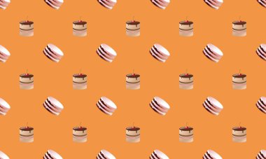 Farklı aksesuarlara sahip renkli arkaplan