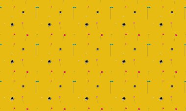 Farklı aksesuarlara sahip renkli arkaplan