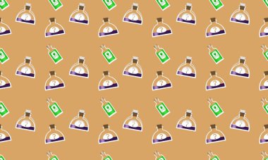 Farklı aksesuarlara sahip renkli arkaplan