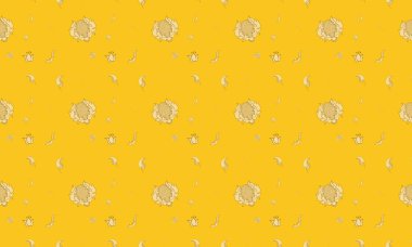 Farklı aksesuarlara sahip renkli arkaplan