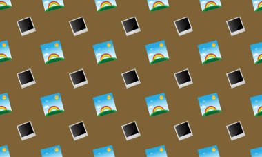 Farklı aksesuarlara sahip renkli arkaplan