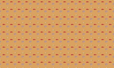 Farklı aksesuarlara sahip renkli arkaplan