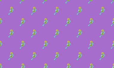 Farklı aksesuarlara sahip renkli arkaplan