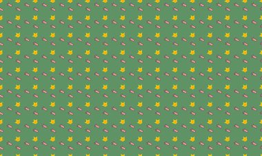 Farklı aksesuarlara sahip renkli arkaplan