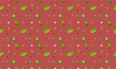 Farklı aksesuarlara sahip renkli arkaplan