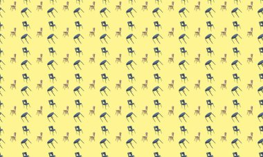 Farklı aksesuarlara sahip renkli arkaplan