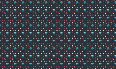 Farklı aksesuarlara sahip renkli arkaplan