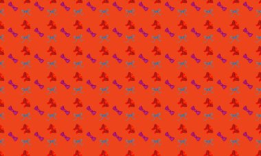 Farklı aksesuarlara sahip renkli arkaplan