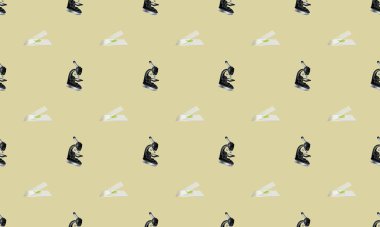 Farklı aksesuarlara sahip renkli arkaplan