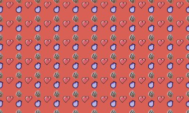 Farklı aksesuarlara sahip renkli arkaplan