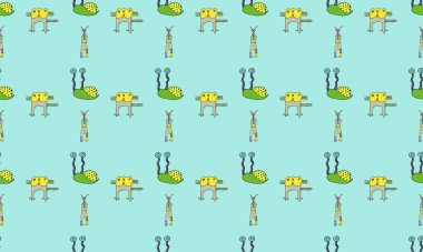 Farklı aksesuarlara sahip renkli arkaplan