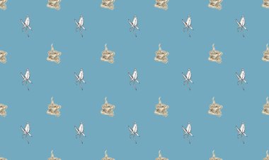 Farklı aksesuarlara sahip renkli arkaplan