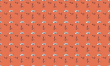 Farklı aksesuarlara sahip renkli arkaplan