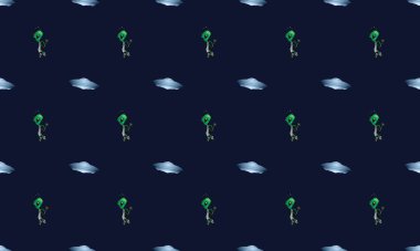 Farklı aksesuarlara sahip renkli arkaplan