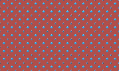 Farklı aksesuarlara sahip renkli arkaplan