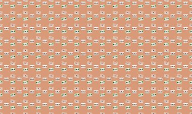 Farklı aksesuarlara sahip renkli arkaplan