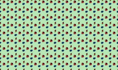 Farklı aksesuarlara sahip renkli arkaplan