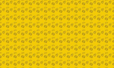 Farklı aksesuarlara sahip renkli arkaplan