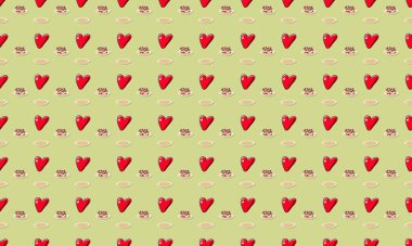 Farklı aksesuarlara sahip renkli arkaplan