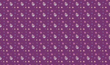 Farklı aksesuarlara sahip renkli arkaplan