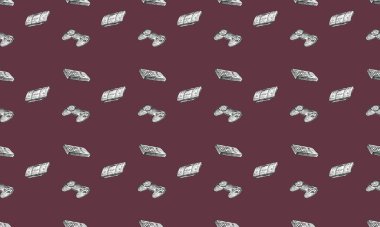 Farklı aksesuarlara sahip renkli arkaplan