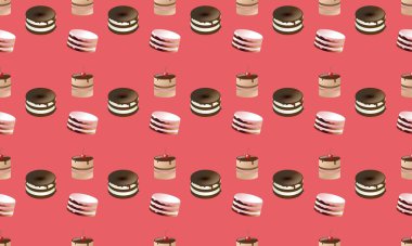 Farklı aksesuarlara sahip renkli arkaplan