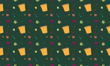 Farklı aksesuarlara sahip renkli arkaplan