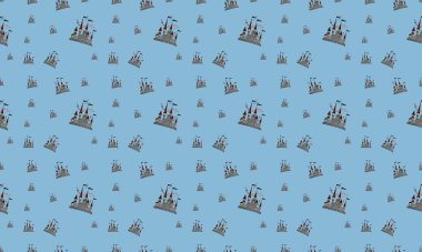 Farklı aksesuarlara sahip renkli arkaplan