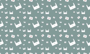 Farklı aksesuarlara sahip renkli arkaplan