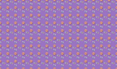 Farklı aksesuarlara sahip renkli arkaplan