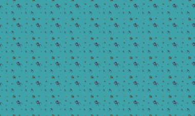 Farklı aksesuarlara sahip renkli arkaplan