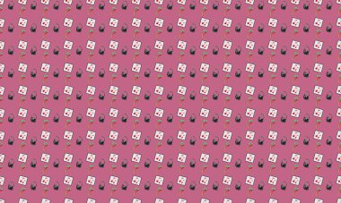 Farklı aksesuarlara sahip renkli arkaplan