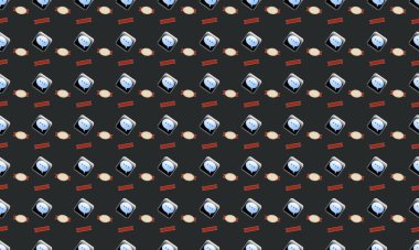 Farklı aksesuarlara sahip renkli arkaplan