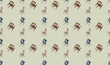 Farklı aksesuarlara sahip renkli arkaplan