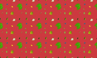 Farklı aksesuarlara sahip renkli arkaplan