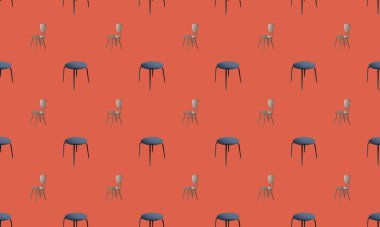 Farklı aksesuarlara sahip renkli arkaplan