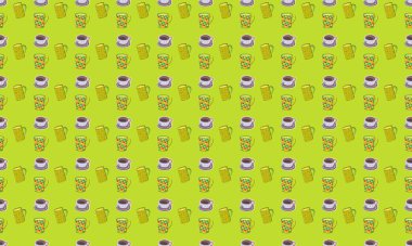 Farklı aksesuarlara sahip renkli arkaplan