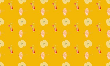 Farklı aksesuarlara sahip renkli arkaplan