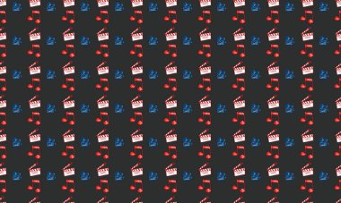 Farklı aksesuarlara sahip renkli arkaplan